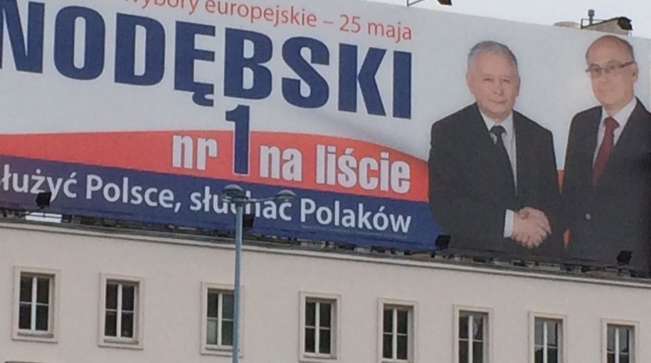 Prof. Krasnodębski na plakacie /Magdalena Gawlik /RMF FM