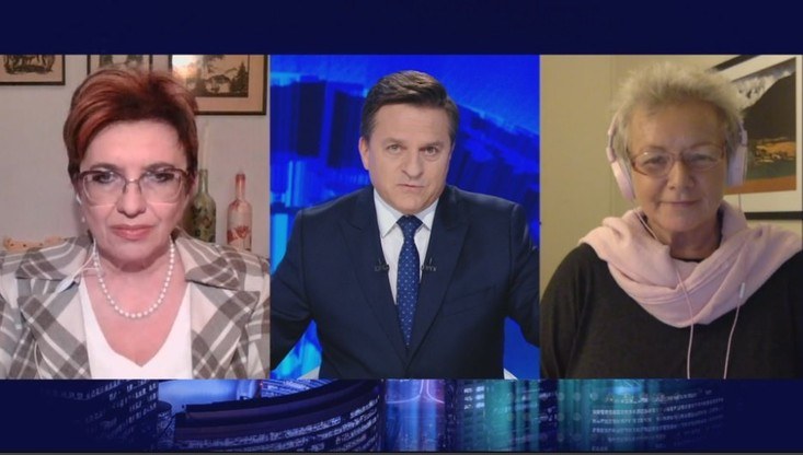 Prof. Monika Płatek i publicystka Aleksandra Jakubowska w "Gościu Wydarzeń" /Polsat News