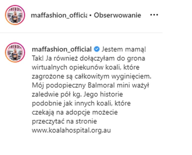Profil Maffashion na Instagramie /Instagram /Instagram