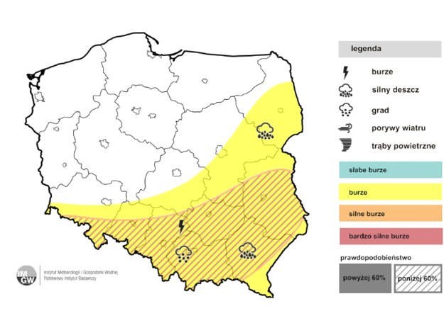 Prognoza burz: 16 sierpnia /IMGW /