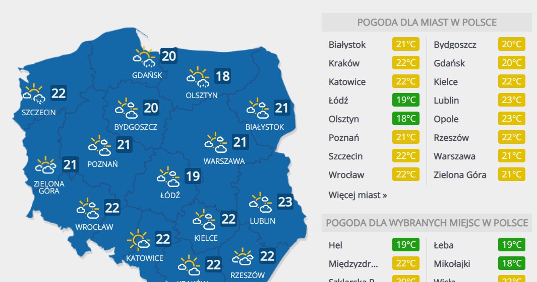 Prognoza na piątek, 4 września /INTERIA.PL