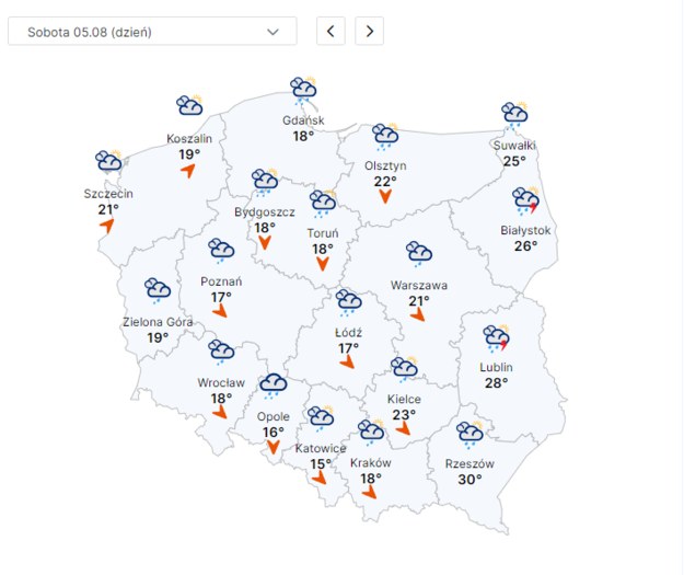 Prognoza na sobotę /IMGW /Materiały prasowe