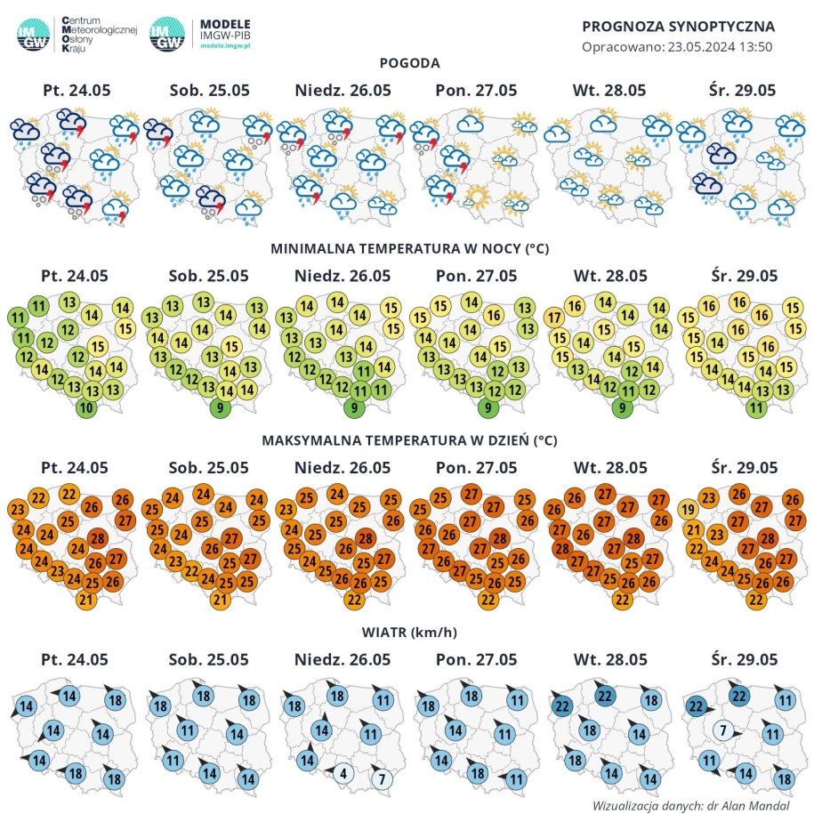 Prognoza od 24 do 29 maja. Jaka pogoda będzie na Boże Ciało? /IMGW /Facebook