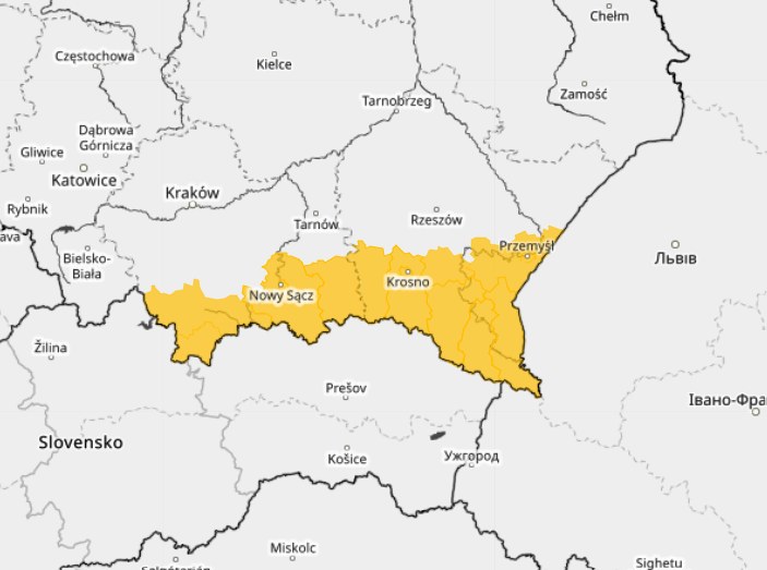 Prognoza ostrzeżeń przed burzami obowiązujących aktualnie do godz. 07:30 w czwartek 28 maja /IMGW /Materiały prasowe