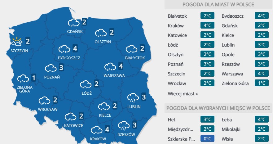 Prognoza pogody na 25 grudnia /INTERIA.PL