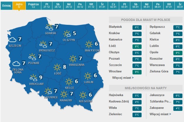 Prognoza pogody na Boże Narodzenie /pogoda.interia.pl /INTERIA.PL
