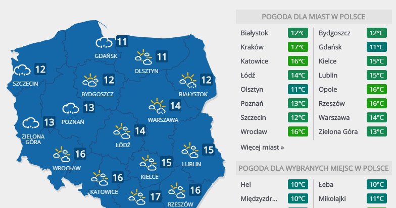 Prognoza pogody na czwartek, 12 marca /INTERIA.PL