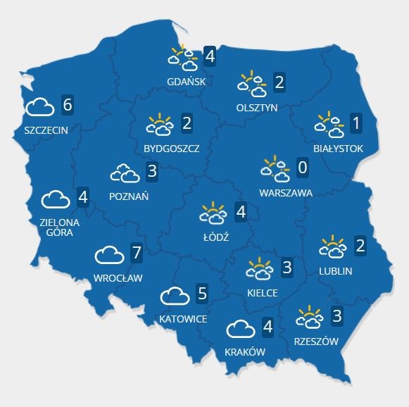 Prognoza pogody na czwartek, 17 listopada /INTERIA.PL