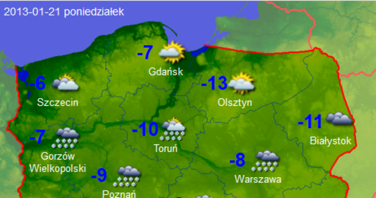 Prognoza pogody na najbliższy tydzień [MAPY]