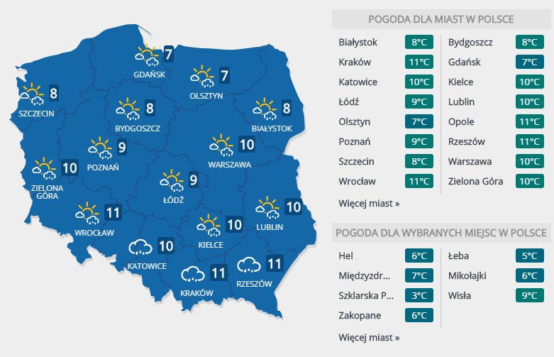 Prognoza pogody na niedzielę, 10 marca /INTERIA.PL