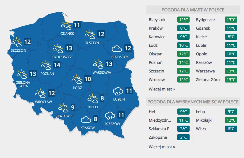 Prognoza pogody na niedzielę, 5 maja /INTERIA.PL