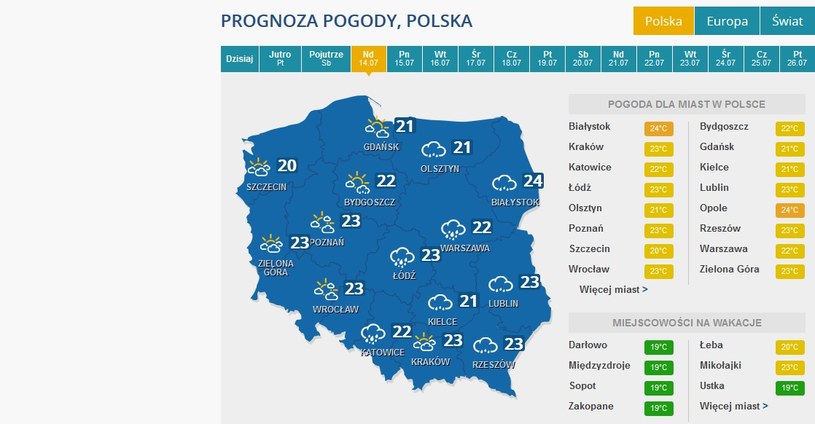 Prognozy Pogody Na Najbliższe Dni - Pogoda W INTERIA.PL