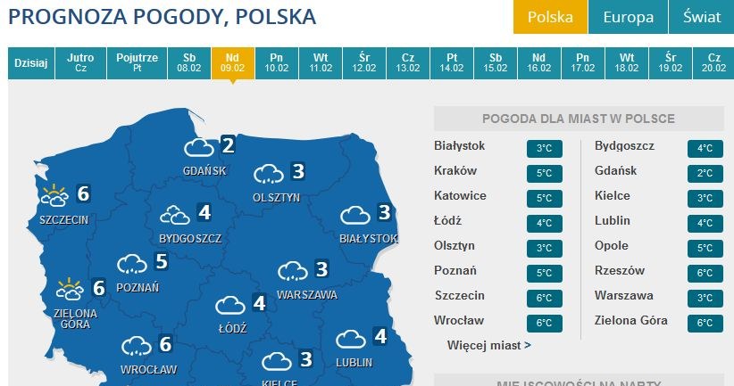 Prognoza pogody na niedzielę /INTERIA.PL