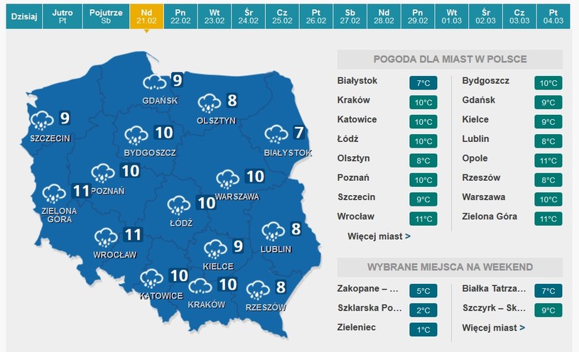 Prognoza pogody na niedzielę /INTERIA.PL