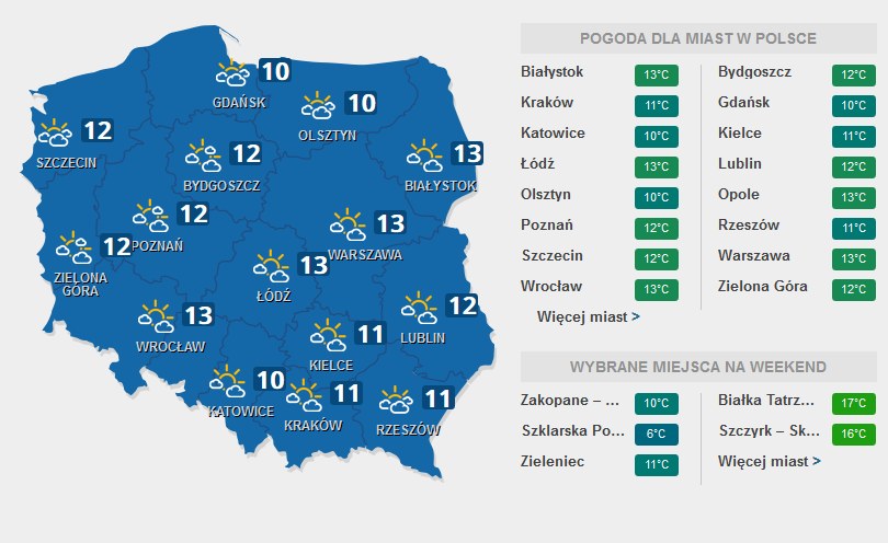 Prognoza pogody na poniedziałek, 18 kwietnia /INTERIA.PL