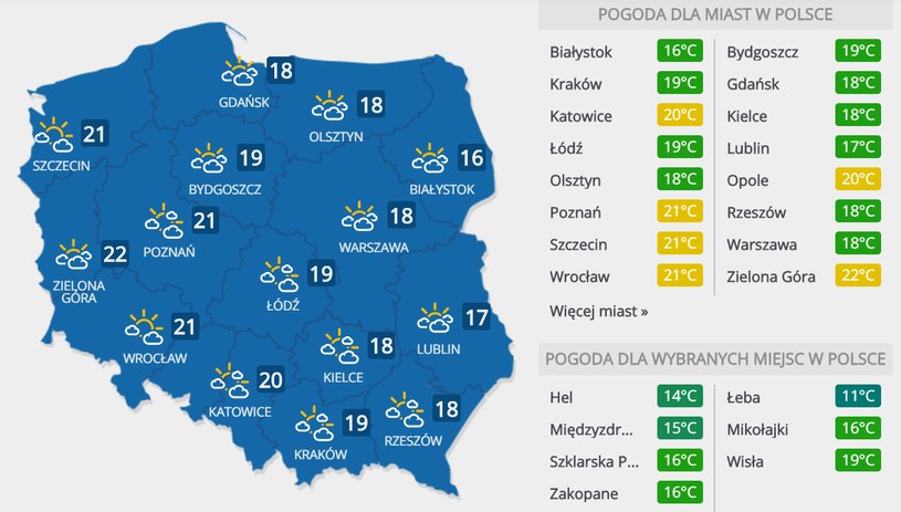 Prognoza pogody na poniedziałek, 27 kwietnia /INTERIA.PL