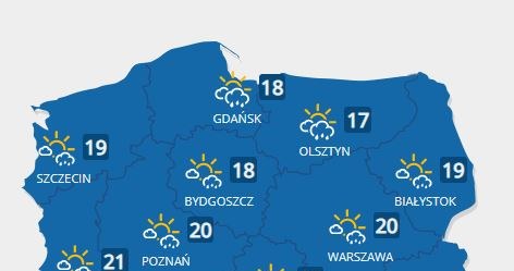 Prognoza pogody na sobotę, 16 lipca