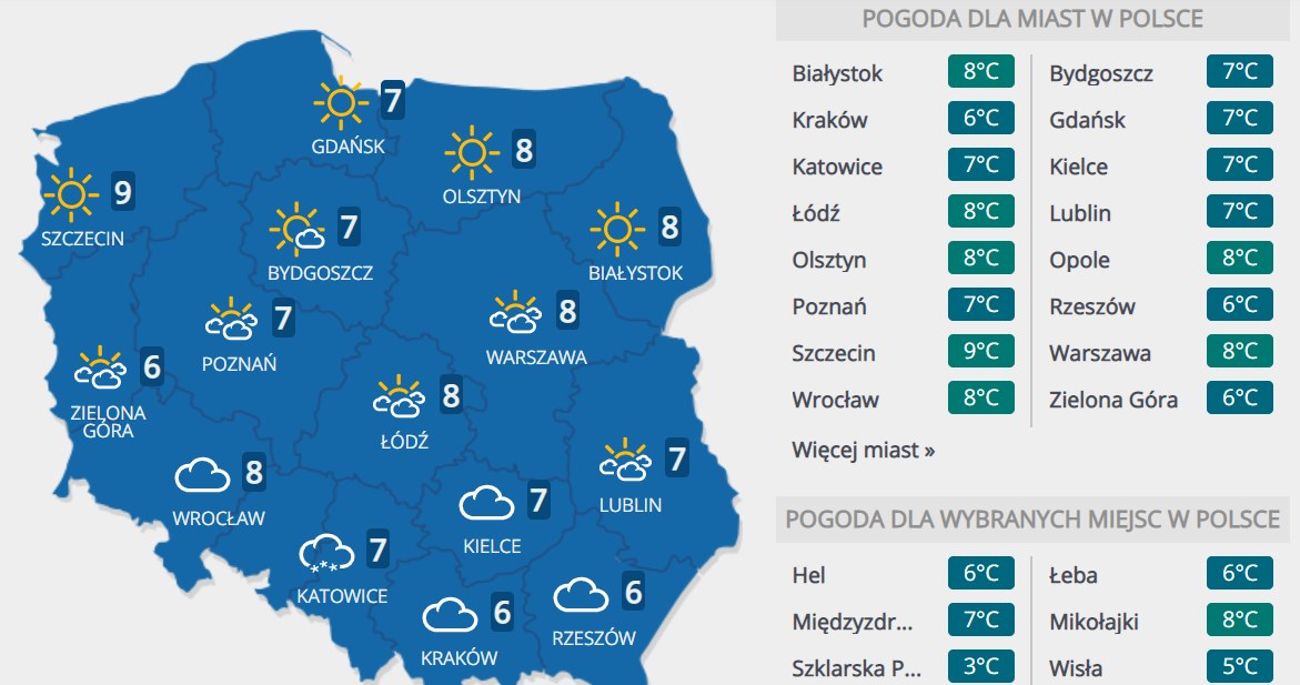 Prognoza pogody na środę, 25 marca /INTERIA.PL