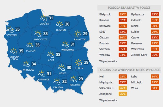 Prognoza pogody na środę /Interia.pl /