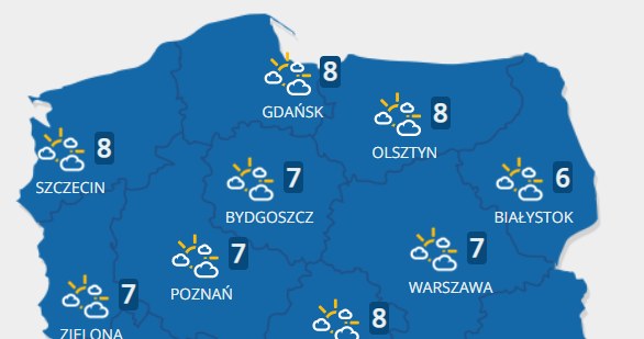 Prognoza pogody na wtorek (09.11) /INTERIA.PL