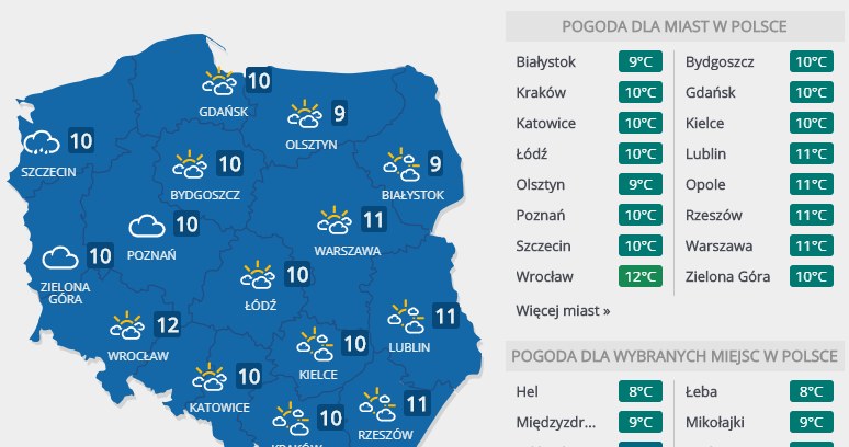 Prognoza pogody na wtorek, 10 marca /INTERIA.PL
