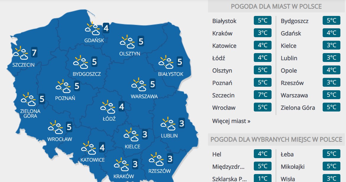Prognoza pogody na wtorek, 24 marca /INTERIA.PL