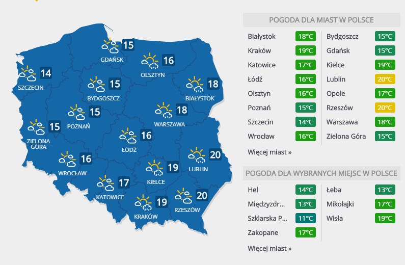 Prognoza pogody, niedziela 2 listopada /INTERIA.PL