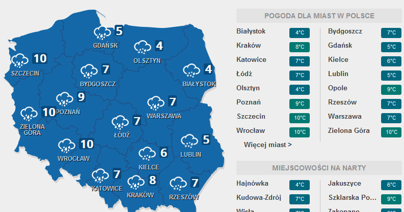 Prognoza pogody /INTERIA.PL