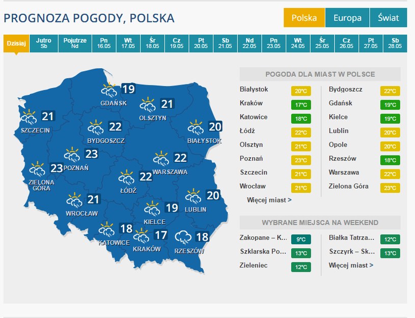 Prognoza pogody /INTERIA.PL