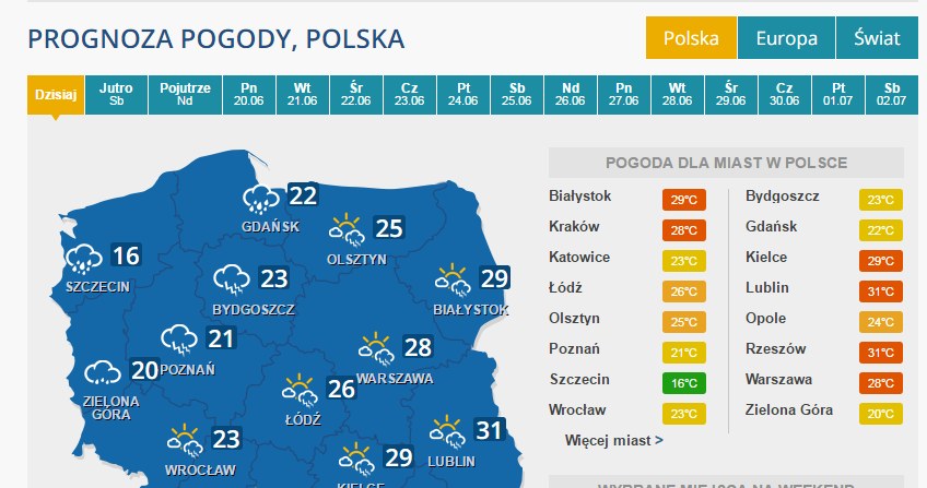 Prognoza pogody /INTERIA.PL