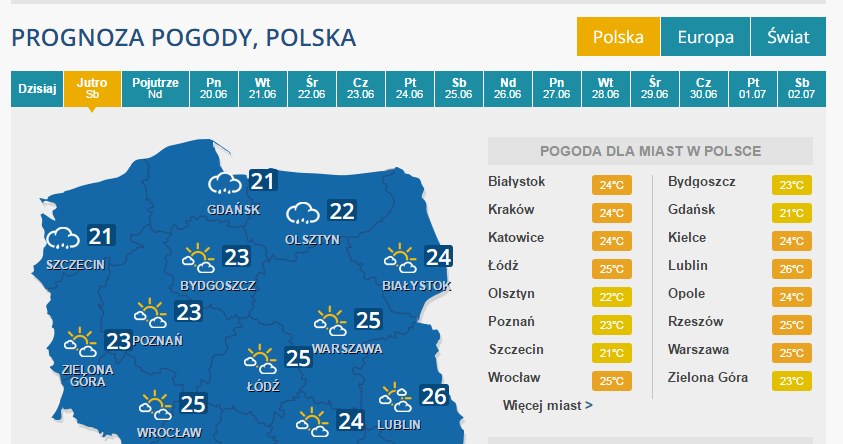 Prognoza pogody /INTERIA.PL