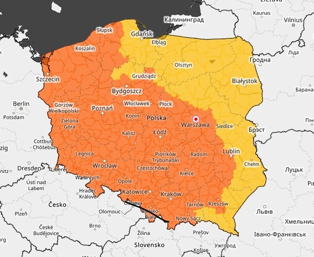 Prognoza zagrożeń meteorologicznych IMGW na najbliższe godziny w weekend 20-21 czerwca 2026 /IMGW