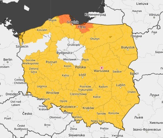 Prognozowane ostrzeżenia meteorologiczne IMGW przed marznącymi opadami; część będzie obowiązywała nawet do 30 grudnia /IMGW /Materiały prasowe