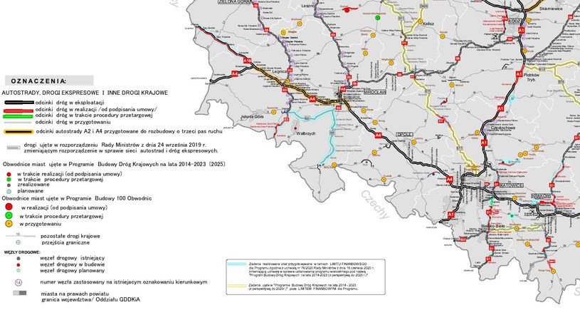 Program bodowy dróg w Polsce na lata 2014-2023 - legenda /GDDKiA