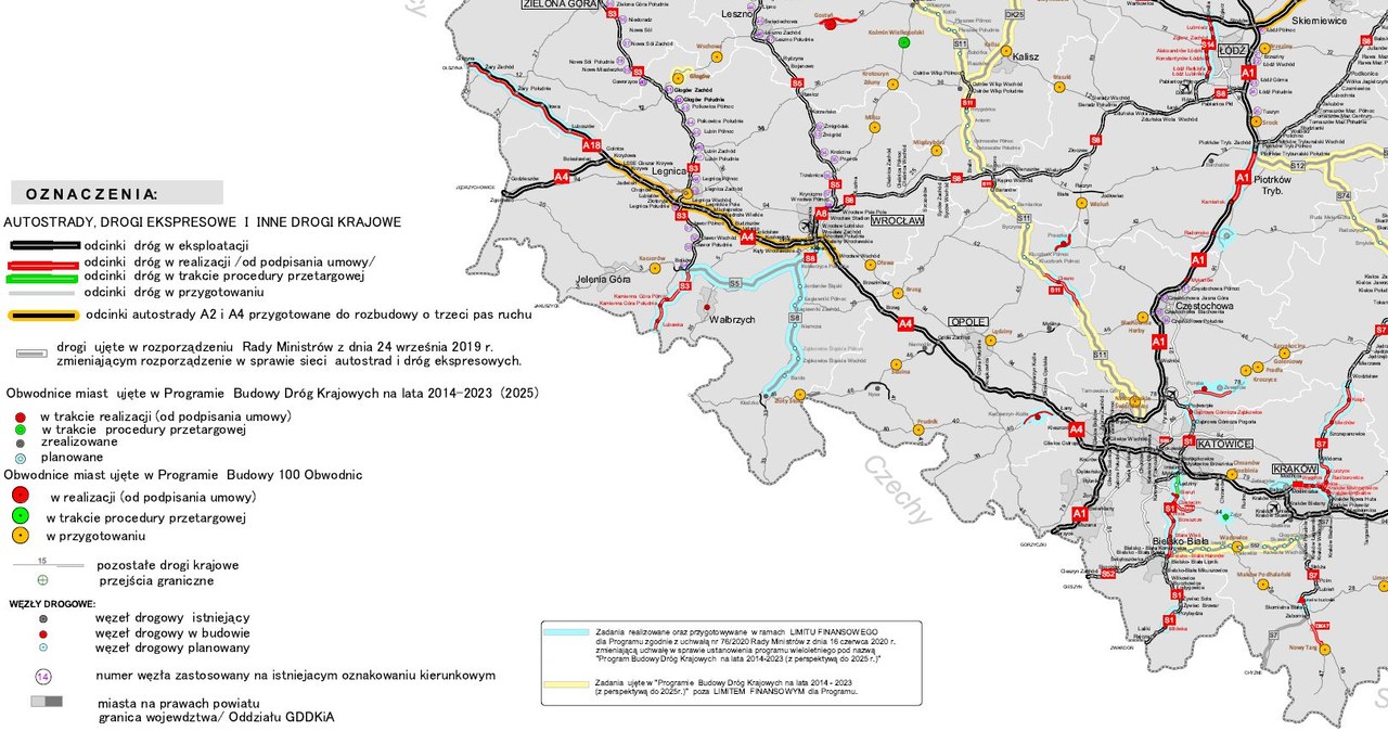 Program bodowy dróg w Polsce na lata 2014-2023 - legenda /GDDKiA