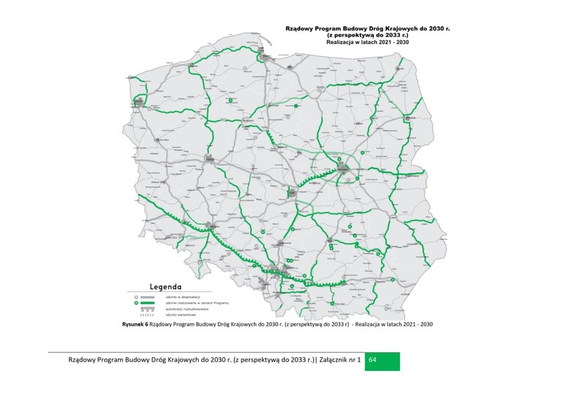 Program Budowy Dróg Krajowych do 2030 r. (z perspektywą do 2033 r.). Tak przedstawia się mapa inwestycji /Ministerstwo Infrastruktury /materiał zewnętrzny