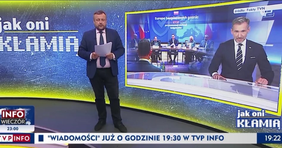 Program "Jak oni kłamią" /Screen z TVP Info /materiał zewnętrzny