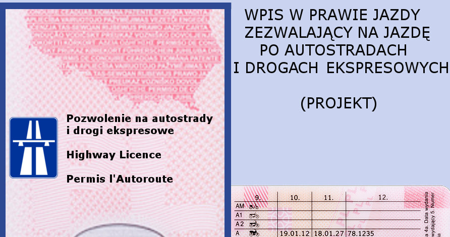 Projekt prawa jazdy z dopiskiem o pozwoleniu poruszania się autostradami /INTERIA.PL