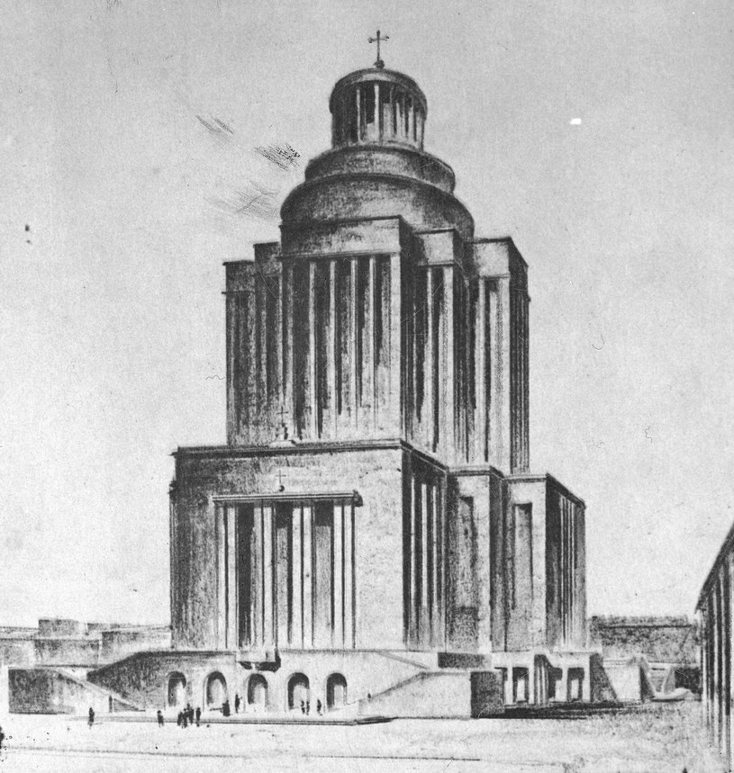Projekt Świątyni Opatrzności Bożej Zdzisława Mączeńskiego z 1930 roku /Z archiwum Narodowego Archiwum Cyfrowego