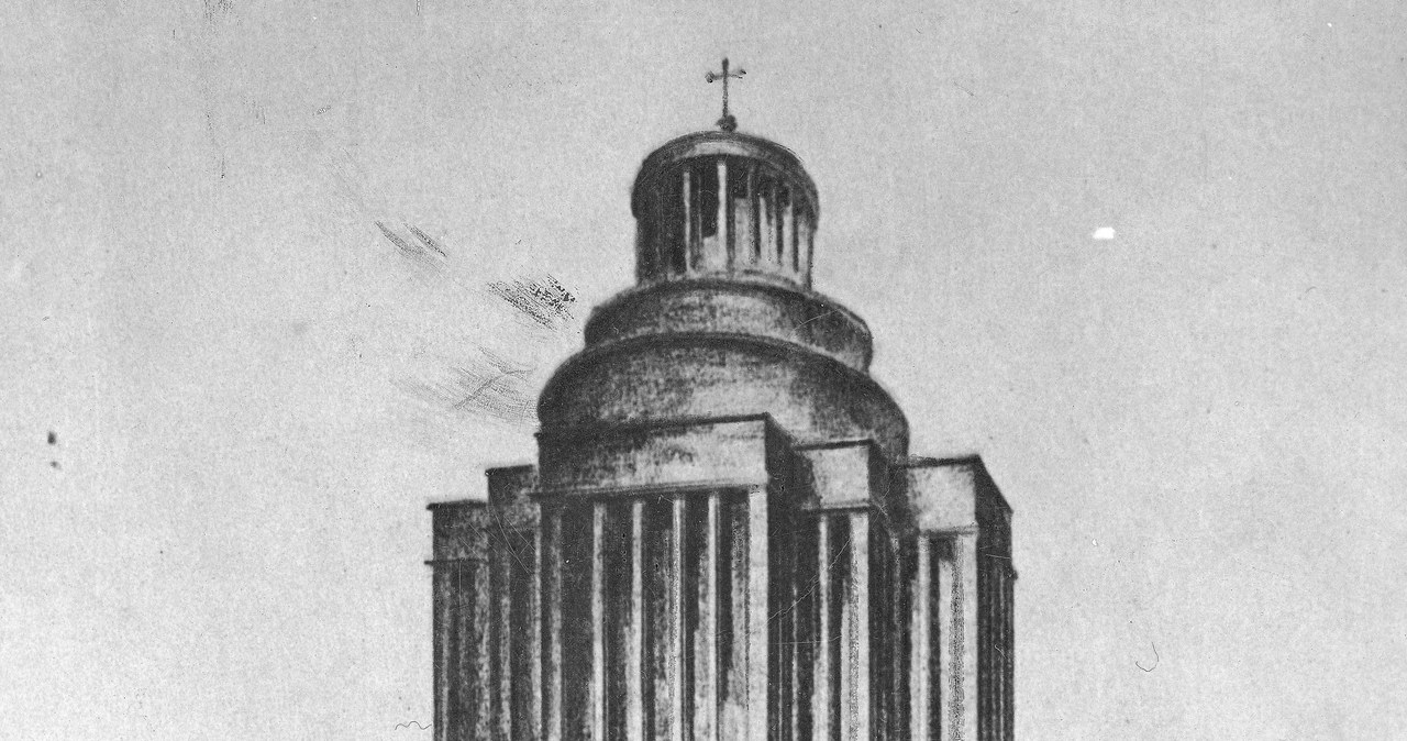 Projekt Świątyni Opatrzności Bożej Zdzisława Mączeńskiego z 1930 roku /Z archiwum Narodowego Archiwum Cyfrowego