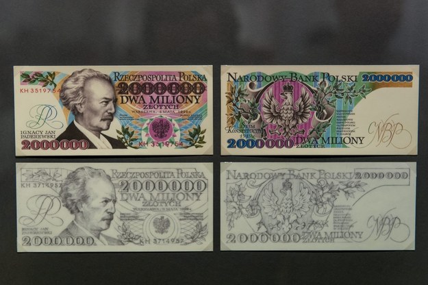 Projekty banknotów autorstwa Andrzeja Heidricha na wystawie "Andrzej Heidrich / 	Maciej Kulczyński    /PAP