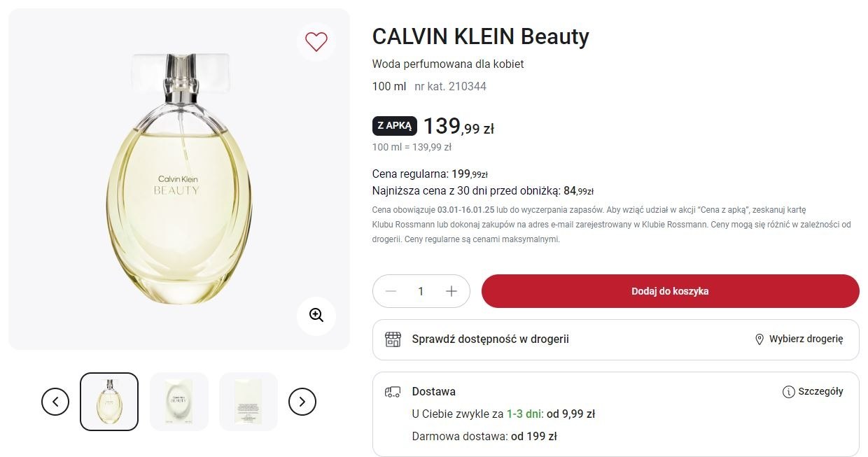 Promocja na perfumy Calvin Klein w Rossmannie! /Rossmann /INTERIA.PL