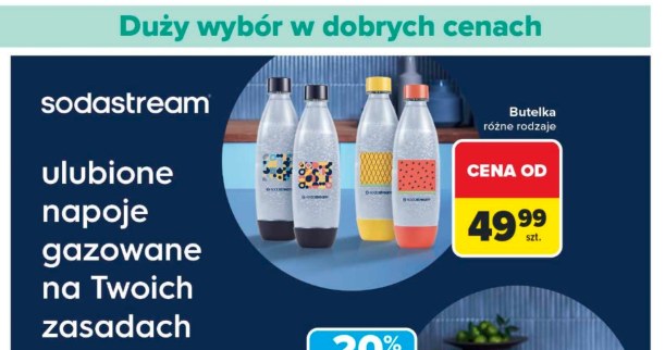 Promocja w Carrefour: syropy i zestawy SodaStream w atrakcyjnych cenach – syropy od 19,99 zł, butelki od 49,99 zł i zestawy do gazowania już od 199 zł. /Carrefour Polska /INTERIA.PL