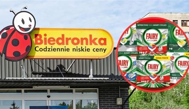 Promocje 1+1 gratis na kapsułki do zmywarki Fairy w Biedronce. Klienci zaoszczędzą kilkadziesiąt złotych!