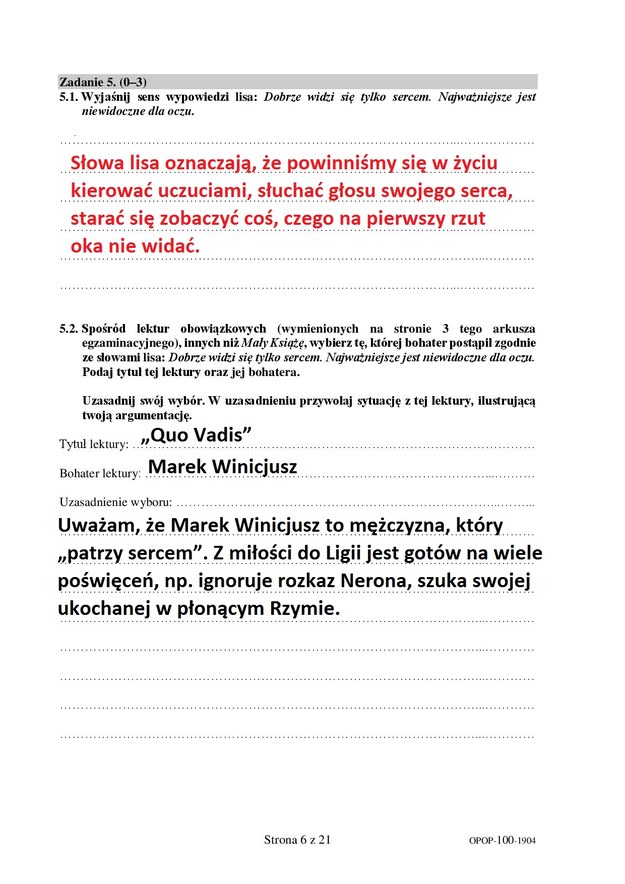 Proponowane odpowiedzi - egzmian ósmoklasity, język polski /RMF FM