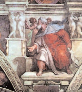 Prorok Izajasz, Michał Anioł, fresk z kaplicy Sykstyńskiej, ok. 1508-12 /Encyklopedia Internautica