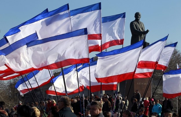 Prorosyjska demonstracja w Symferopolu na Krymie /PAP/EPA/YURI KOCHETKOV /PAP/EPA