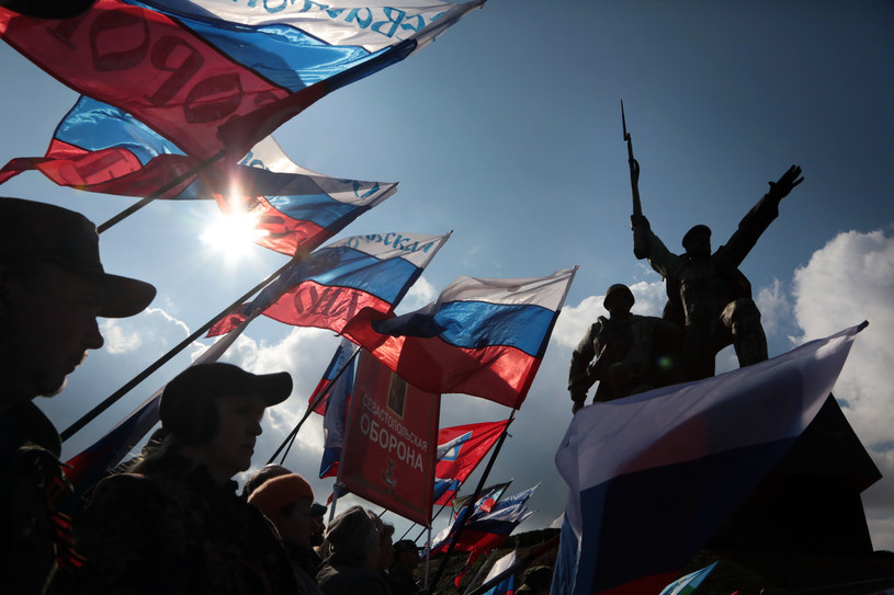Prorosyjska manifestacja w Sewastopolu w rocznicę aneksji Krymu /MAX VETROV /AFP