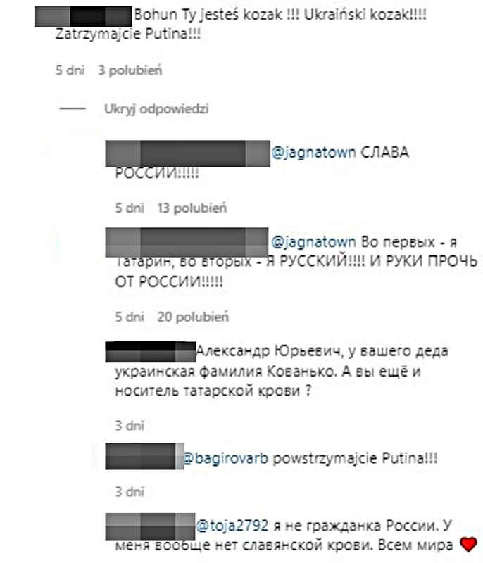 Proszą Bohuna o pomoc, tak zareagował /www.instagram.com/domogarov.aleksandr/ /Instagram