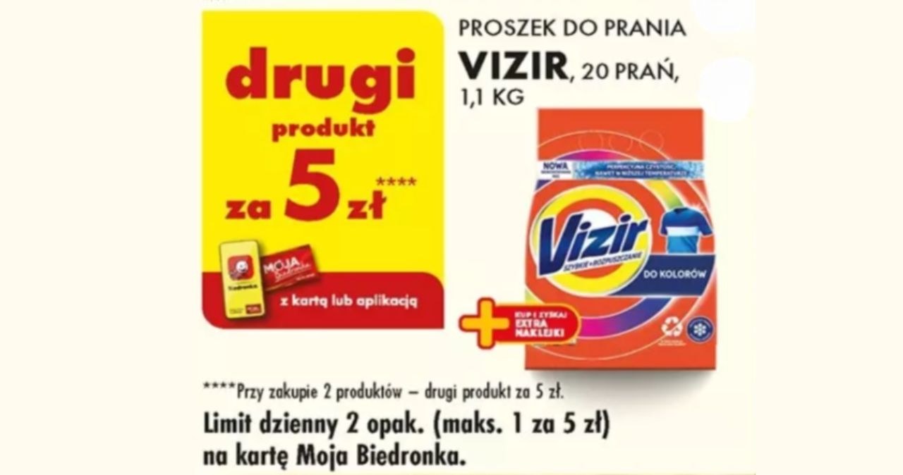 Proszek do prania Vizir za 5 zł? Korzyści z posiadania karty Moja Biedronka się nie kończą! /Biedronka /INTERIA.PL